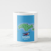 サモスのギリシャ島の地図 ジャンボコーヒーマグカップ (正面)