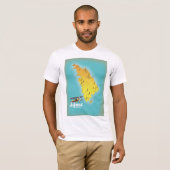 サモスギリシャ島の地図Tシャツ Tシャツ (正面フル)