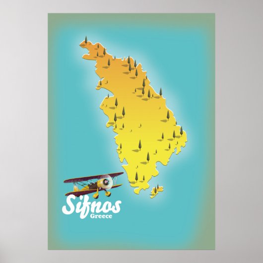 サモスギリシャ島地図ポスター ポスター (正面)
