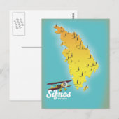 サモス島の地図はがき ポストカード (正面/裏面)