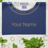 サモス島インギリシャのレトロヴィンテージ休暇 キッチンタオル (折り畳み)