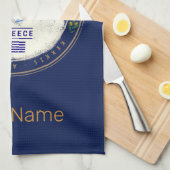 サモス島インギリシャのレトロヴィンテージ休暇 キッチンタオル (四つ折り)