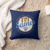 サモス島インギリシャのレトロヴィンテージ休暇 クッション (ブランケット)