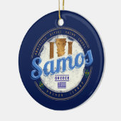 サモス島インギリシャのレトロヴィンテージ休暇 セラミックオーナメント (左)