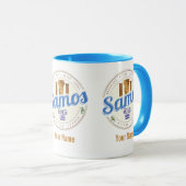 サモス島インギリシャのレトロヴィンテージ休暇 マグカップ (正面右)