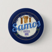 サモス島インギリシャのレトロヴィンテージ休暇 缶バッジ (正面)
