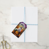 サモ不気味イド犬ハロウィーン魔女とカボチャ ギフトタグ (より糸付き)