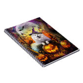 サモ不気味イド犬ハロウィーン魔女とカボチャ ノートブック (右側)