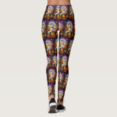 サモ不気味イド犬ハロウィーン魔女とカボチャ レギンス (裏面)