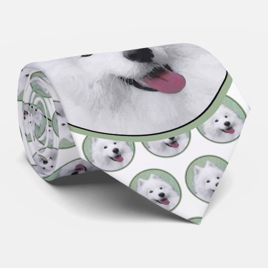 サモ絵画イエドの可愛いオリジナルの犬芸 ネクタイ (ロール)