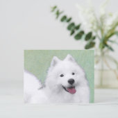 サモ絵画イエドの可愛いオリジナルの犬芸 ポストカード (スタンド正面)