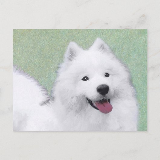 サモ絵画イエドの可愛いオリジナルの犬芸 ポストカード (正面)