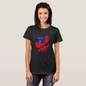 サモ誇りを持ったアのシャツが引き裂かれたサモア国旗 Tシャツ (正面フル)