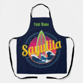 サユリタメキシコサーファーヴィンテージウェーブサンセットビグウェブ エプロン (正面)