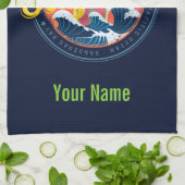 サユリタメキシコサーファーヴィンテージウェーブサンセットビグウェブ キッチンタオル (折り畳み)