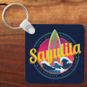 サユリタメキシコサーファーヴィンテージウェーブサンセットビグウェブ キーホルダー (正面)