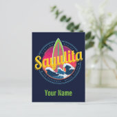 サユリタメキシコサーファーヴィンテージウェーブサンセットビグウェブ シーズンポストカード (スタンド正面)