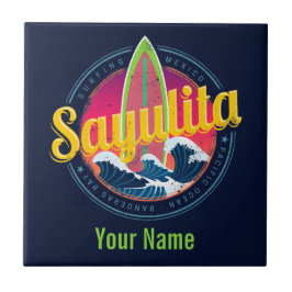 サユリタメキシコサーファーヴィンテージウェーブサンセットビグウェブ タイル