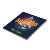 サユリタメキシコサーファーヴィンテージウェーブサンセットビグウェブ タイル (側面)