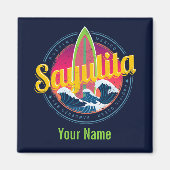 サユリタメキシコサーファーヴィンテージウェーブサンセットビグウェブ マグネット (正面)