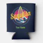 サユリタメキシコサーファーヴィンテージウェーブサンセットビグウェブ 缶クーラー (正面)