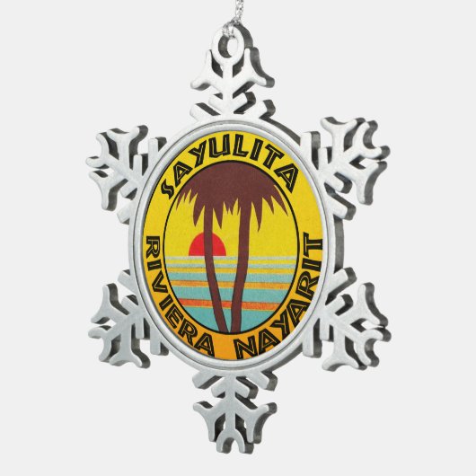 サユリタメキシコリビエラナヤリットサーフィンサーフ スノーフレークピューターオーナメント (右)