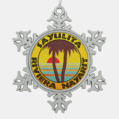 サユリタメキシコリビエラナヤリットサーフィンサーフ スノーフレークピューターオーナメント (正面)