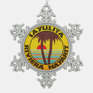 サユリタメキシコリビエラナヤリットサーフィンサーフ スノーフレークピューターオーナメント