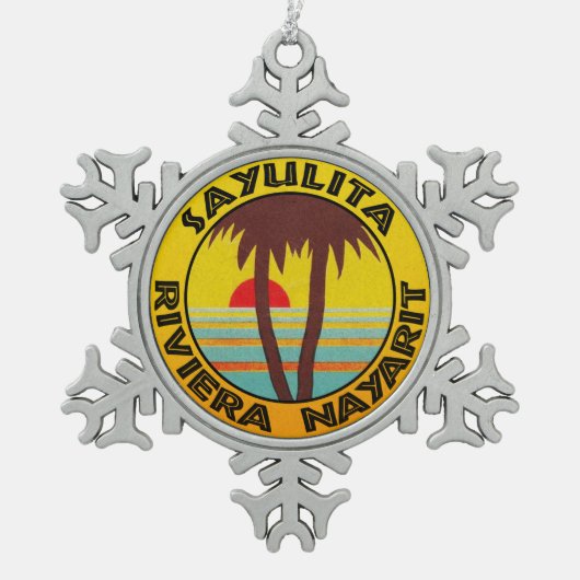 サユリタメキシコリビエラナヤリットサーフィンサーフ スノーフレークピューターオーナメント (正面)