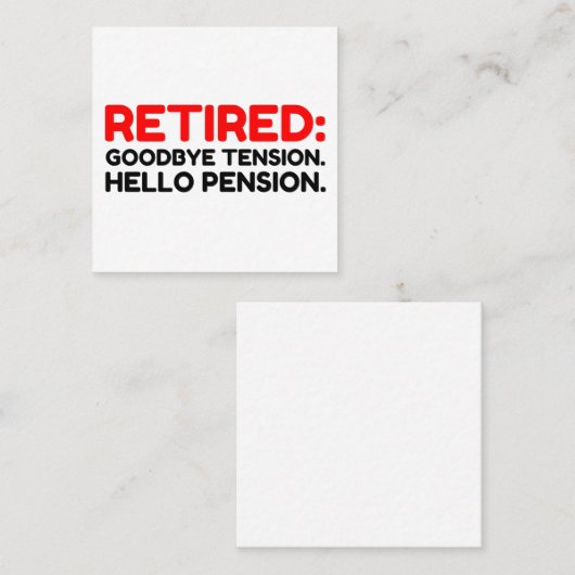 サヨナイテ退職したンションハローペンション スクエア名刺 (正面/裏面)