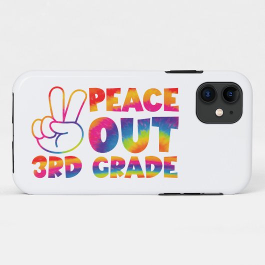 サヨナラ3年生 タイダイラスト 最終日 小学校3年生 Case-Mate iPhoneケース (裏面(横))