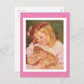 サラが猫を飼っているのは、メアリー·カッサット。 シーズンポストカード (正面/裏面)