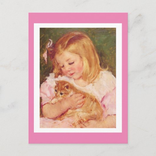 サラが猫を飼っているのは、メアリー·カッサット。 シーズンポストカード (正面)