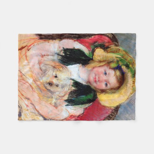 サラと彼女の犬、カッサット フリースブランケット (正面(横))