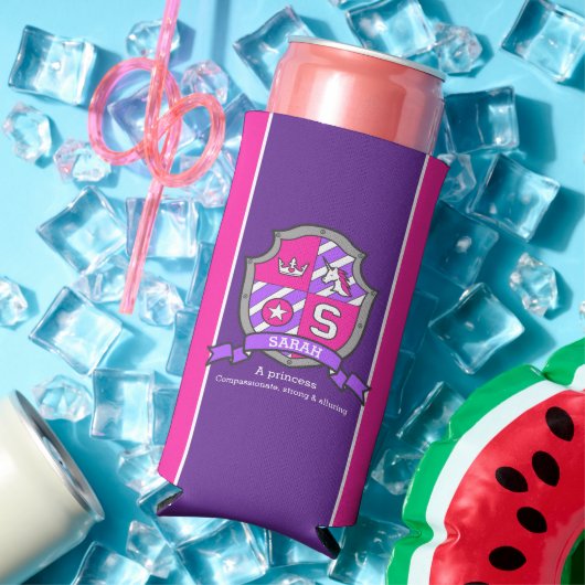 サラの名前はピンクのクレストのユニコーンを意味する スリム缶クーラー (インサイチュ 夏)