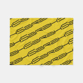 サラの幾何学的な繰り返しパターン孤児の黒 フリースブランケット (正面(横))