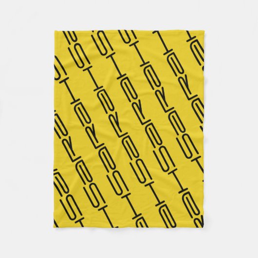 サラの幾何学的な繰り返しパターン孤児の黒 フリースブランケット (正面)