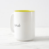 サラの黄色15のozのツートーンマグ ツートーンマグカップ (正面左)