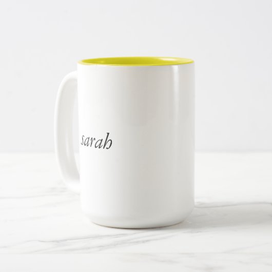 サラの黄色15のozのツートーンマグ ツートーンマグカップ (正面左)