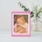 サラは猫を抱きしめている。 ポストカード (スタンド正面)