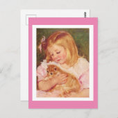 サラは猫を抱きしめている。 ポストカード (正面/裏面)