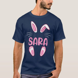サライースターバニーおもしろいノベルティ名前をカスタムする Tシャツ