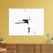 「サラウンド」白黒抽象芸術・アート キャンバスプリント (インサイチュ (リビング))