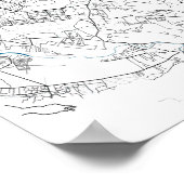 サラエボシティの地図 ポスター (角)