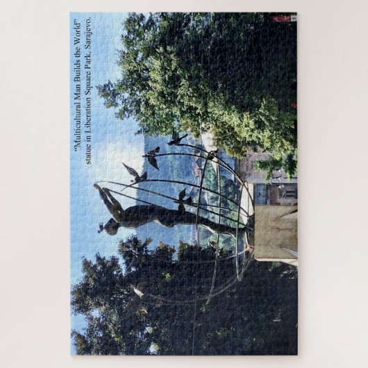 サラエボパークボスニアラージの像 ジグソーパズル (縦)