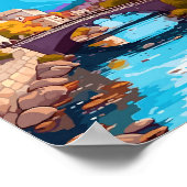 サラエボボスニアヴィンテージ旅行イラストレーション ポスター (角)