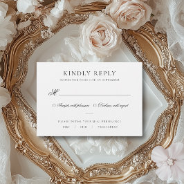 サラエレガントブラック&ホワイト・ミール・チョイス結婚ズ 出欠カード