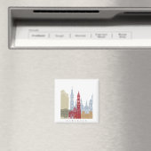 サラゴサのスカイラインポスター マグネット (インサイチュ (食洗機))