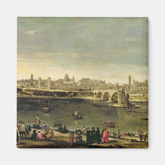 サラゴサの街の眺め マグネット (正面)