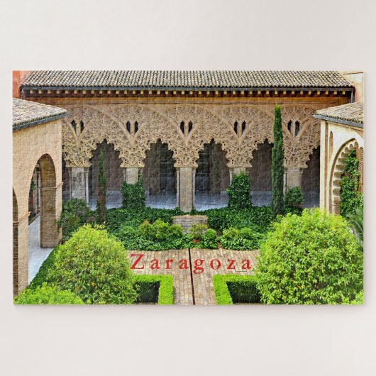 サラゴサ。 Aljaferia Palace.Patio de Santa Isabel。 ジグソーパズル (横)